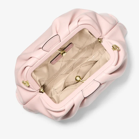 Michael Kors Small Nola Chain Clutch Shoulder Crossbody Bag Smokey Rose Pink - Picture 15 of 16